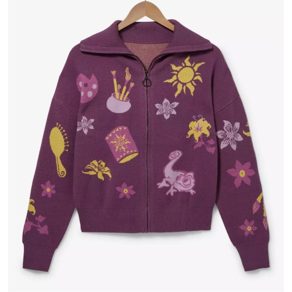 Disney Tangled Purple Cardigan with Yellow and Lavender Accents